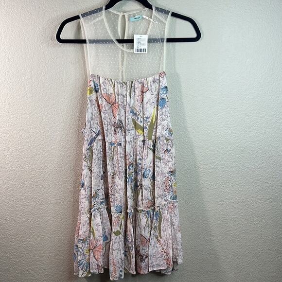 Kimchi Blue Sleeveless Mesh Floral Print Mini Dress - Picture 12 of 12